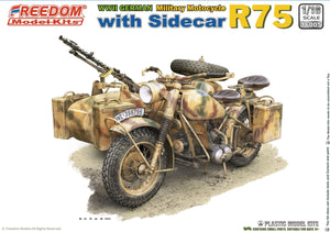 Freedom 16005 R75 avec side-car, moto allemande de la Seconde Guerre mondiale, échelle 1/16