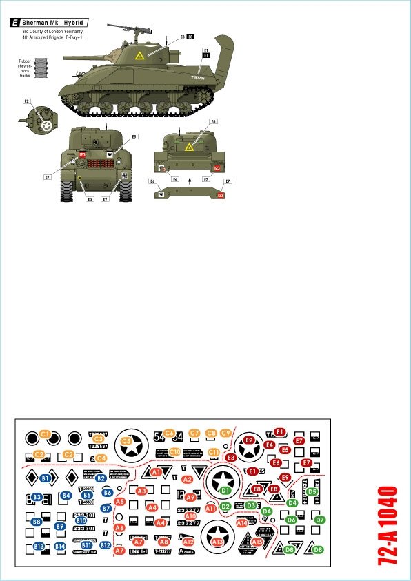 Star Decals 72-A1040 Tireurs d&amp;#39;élite britanniques, 75e régiment spécial du Débarquement. Chars Sherman du 3e/4e régiment de cavalerie du comté de Londres, échelle 1/72.  – image 2
