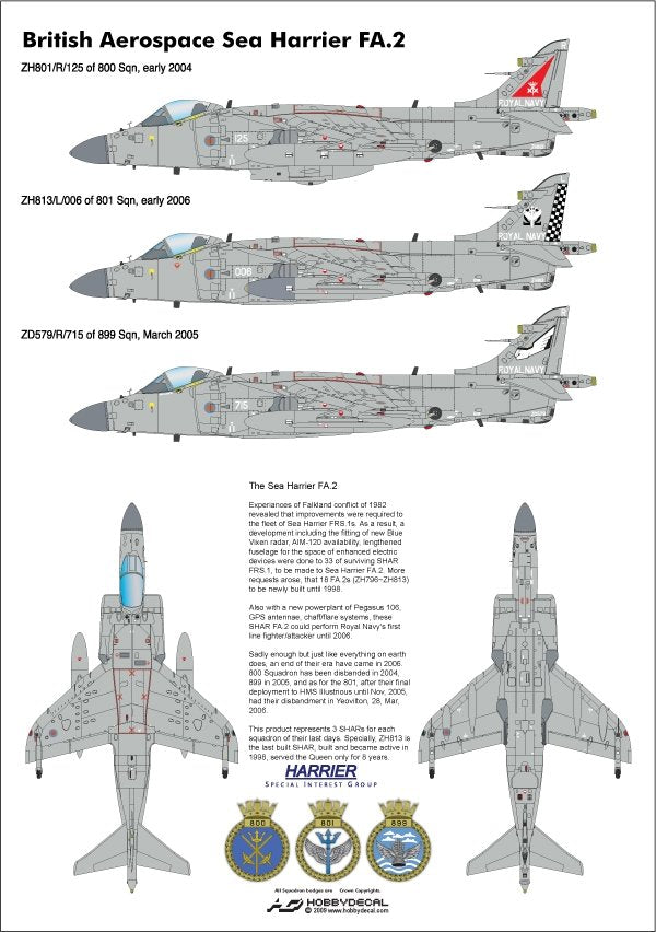 HobbyDecal AL72011V1 Sea Harrier FA.2 1/72