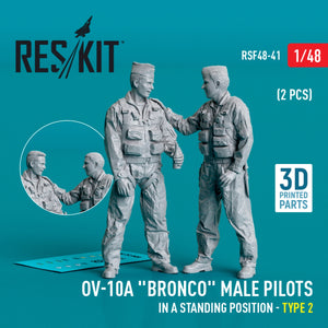 RESKIT RSF48-0041 OV-10A « Bronco » Pilotes masculins (en position debout - type 2) (2 pièces) (Impression 3D) 1/48