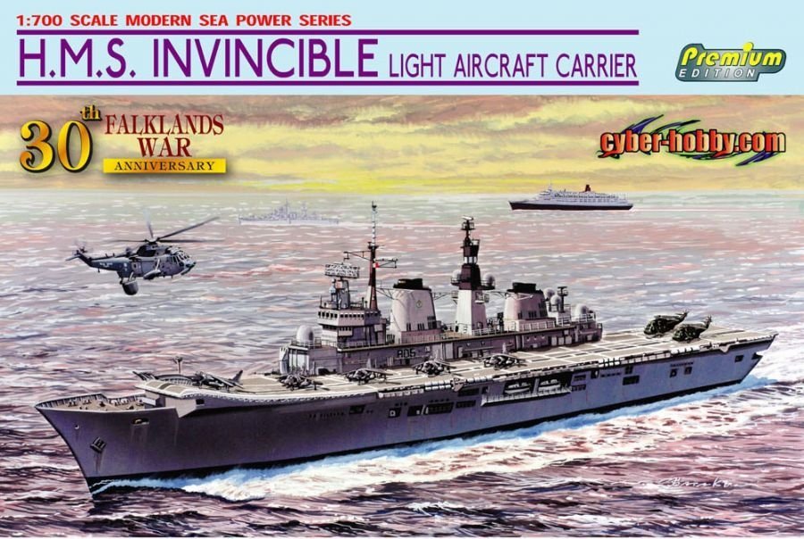 Dragon 7128 HMS Invincible Light Aircraft Carrier (Falklands War 30th Anniversary) 1/700