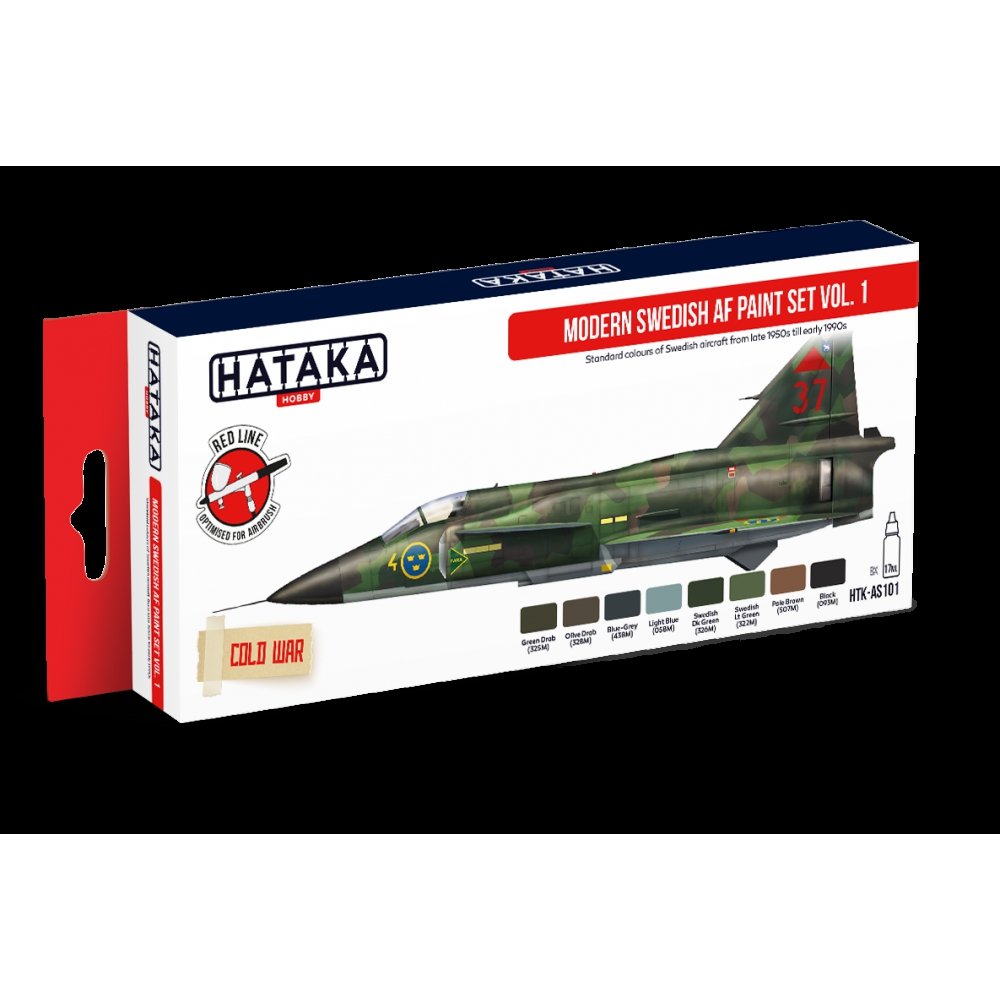 Hataka HTK-AS101 Ensemble de peinture AF suédois moderne vol.1 (8x17ml)