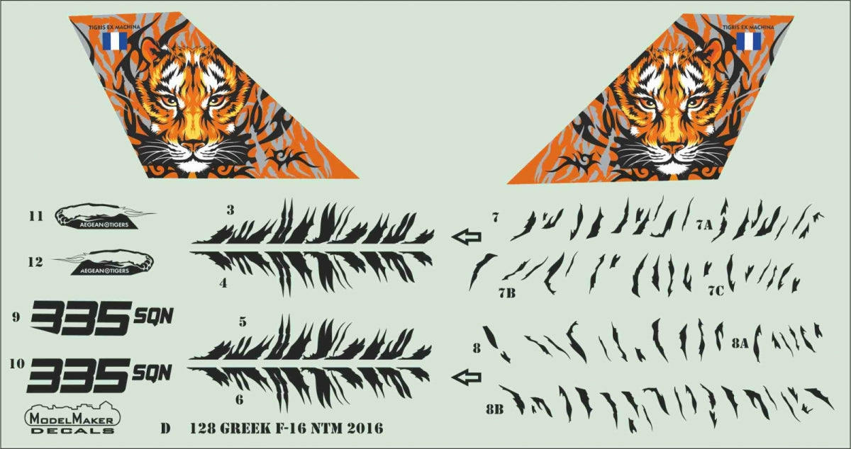 Décalcomanies ModelMaker D48128 F-16 grec OTAN Tiger Meet 2016 1/48 – image 4