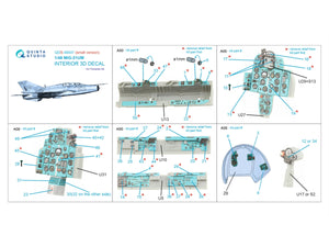 Intérieur coloré imprimé en 3D sur papier décalcomanie Quinta Studio QDS-48447 MiG-21UM (Trumpeter) (Petite version) 1/48 – immagine 2