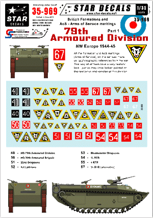 Star Decals 35-969 79e division blindée britannique n° 1 1/35