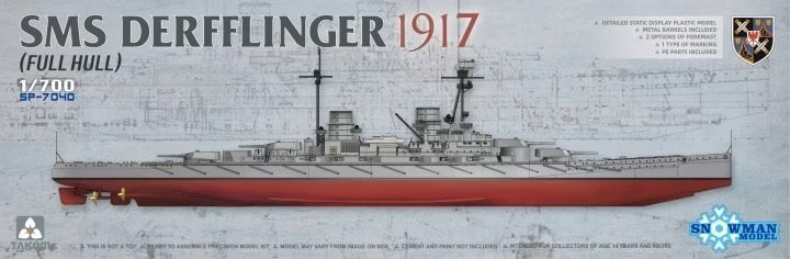 Takom 7040 SMS Derfflinger 1917 (Coque complète avec canons métalliques) 1/700