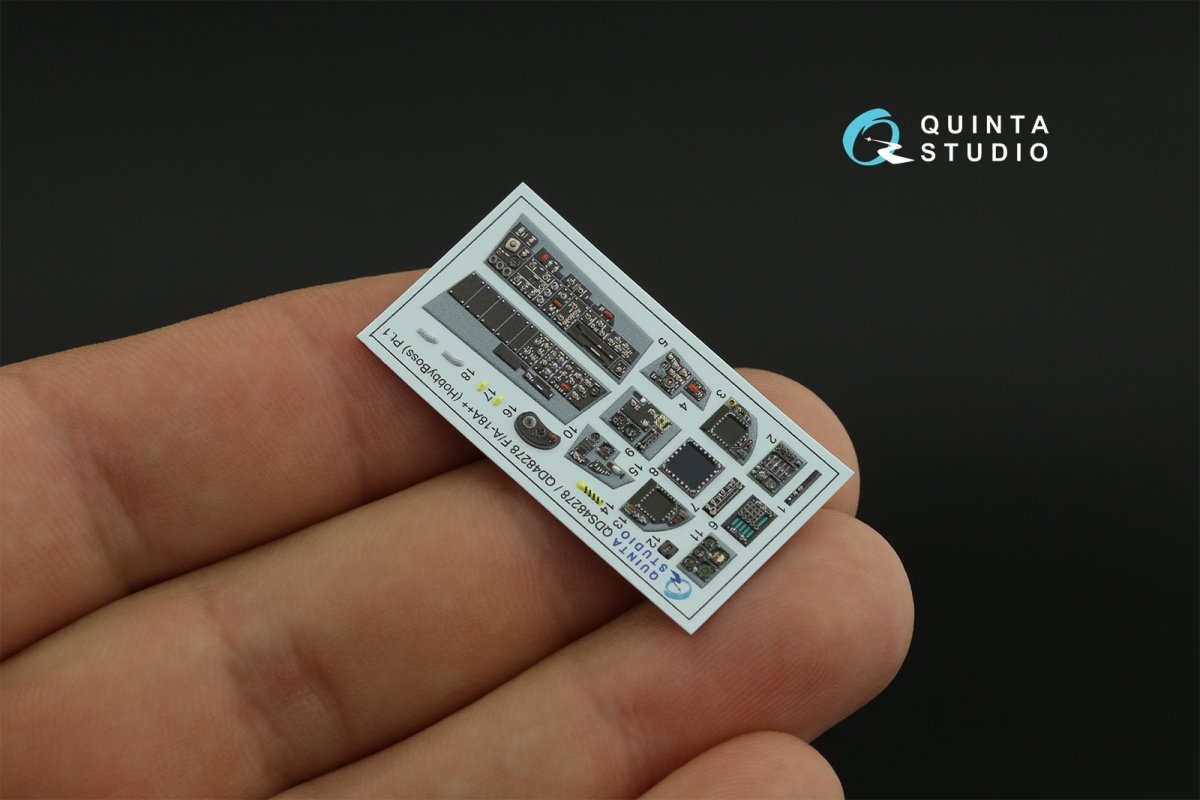 Intérieur imprimé en 3D et coloré sur papier décalcomanie Quinta Studio QDS-48278 F/A-18A++ (HobbyBoss) (Petite version) 1/48 – Bild 5