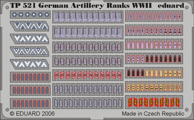Eduard TP521 Grades d&amp;#39;artillerie allemande Seconde Guerre mondiale 1/35