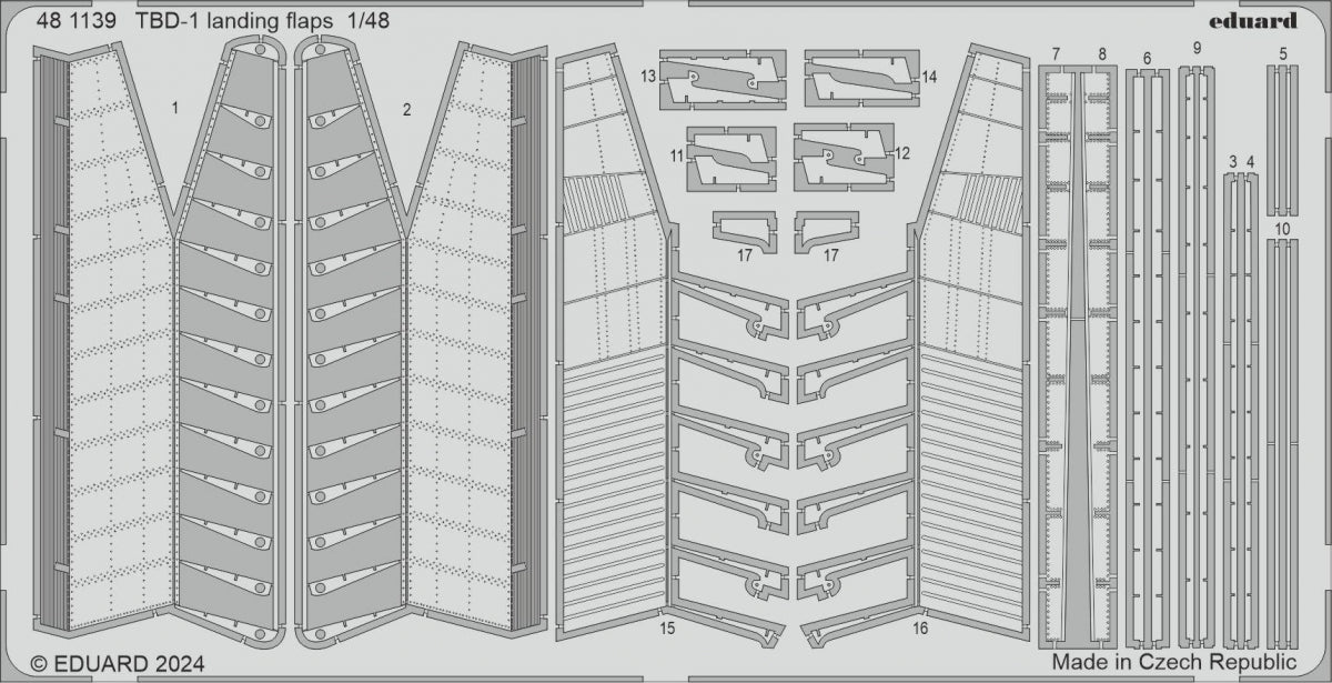 Volets d&amp;#39;atterrissage Eduard 481139 TBD-1 HOBBY BOSS 1/48