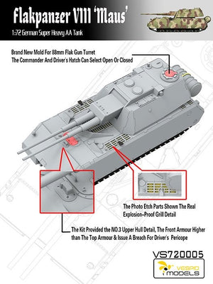 Vespid Models VS720005 Flakpanzer VIII MAUS 1/72 – zdjęcie 3