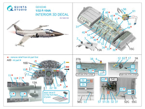 Intérieur imprimé en 3D et coloré sur papier décalcomanie Quinta Studio QD32246 F-104A (Italeri) 1/32 – immagine 7