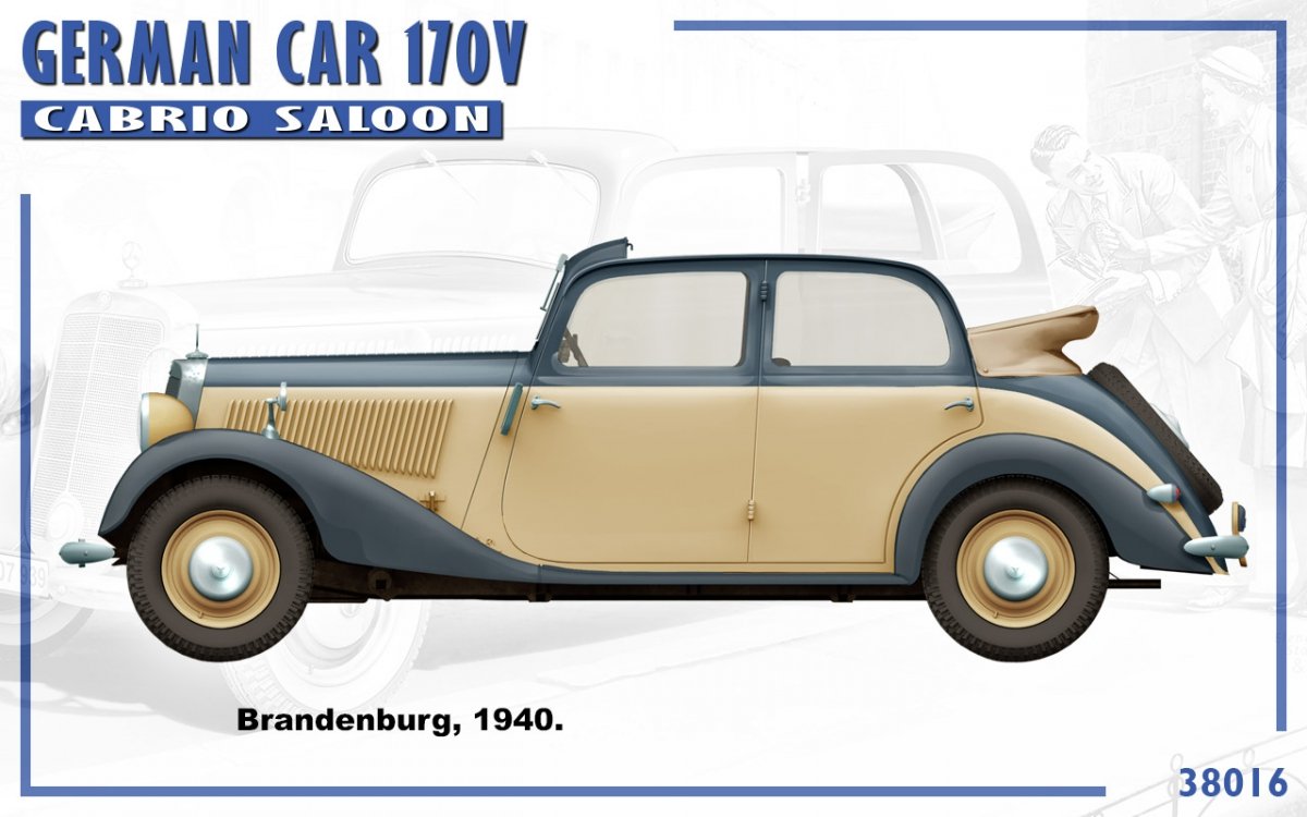 MiniArt 38016 VOITURE ALLEMANDE 170V BERLINE CABRIOLET 1/35 – Bild 5