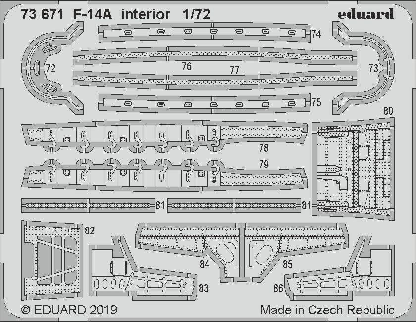 Intérieur du F-14A Eduard 73671, échelle 1/72, Hobby Boss