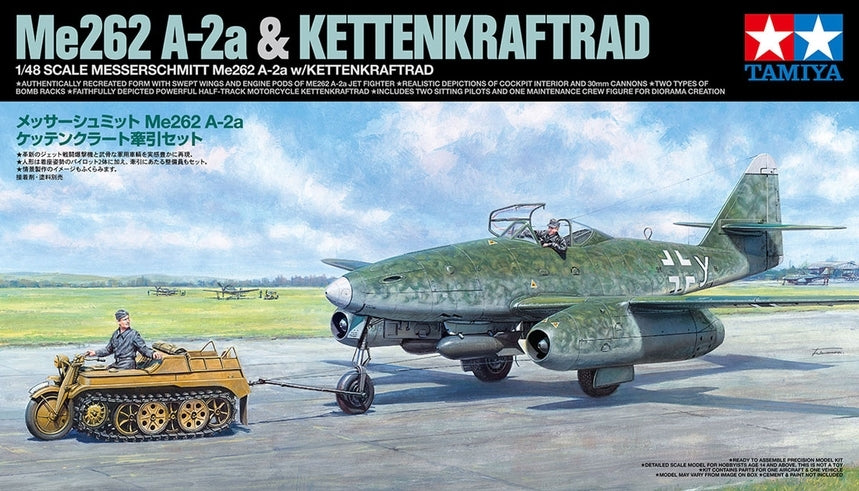 Tamiya 25215 MESSERSCHMITT ME262 A-2A W/Kettenkraftrad 1/48 – zdjęcie 2
