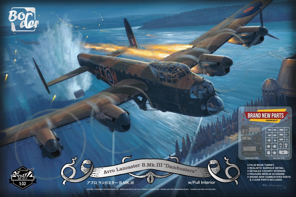 Maquette Border Model BF-011 Avro Lancaster B. Mk.III « Dambusters » avec intérieur complet, échelle 1/32