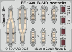 Ceintures de sécurité Eduard FE1339 B-24D en acier Revell 1/48