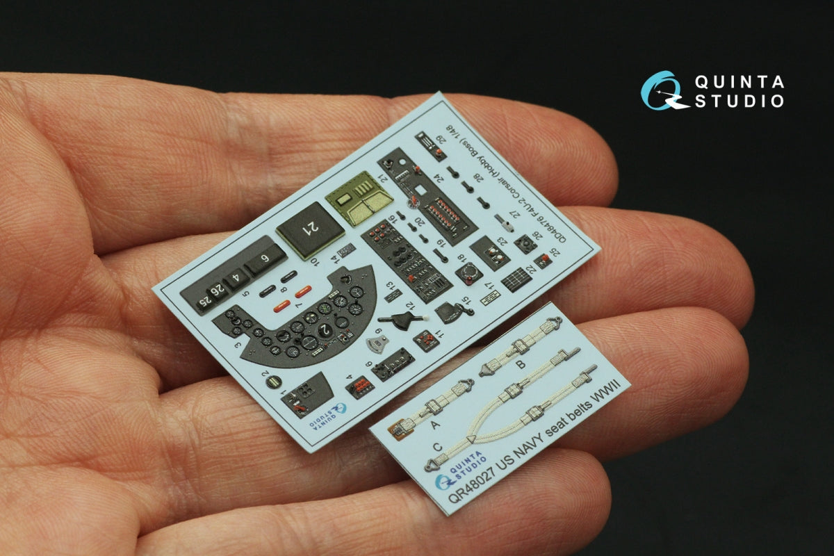 Intérieur coloré imprimé en 3D sur papier décalcomanie pour F4U-2 Corsair (Hobby Boss) Quinta Studio QD48476, échelle 1/48 – immagine 3