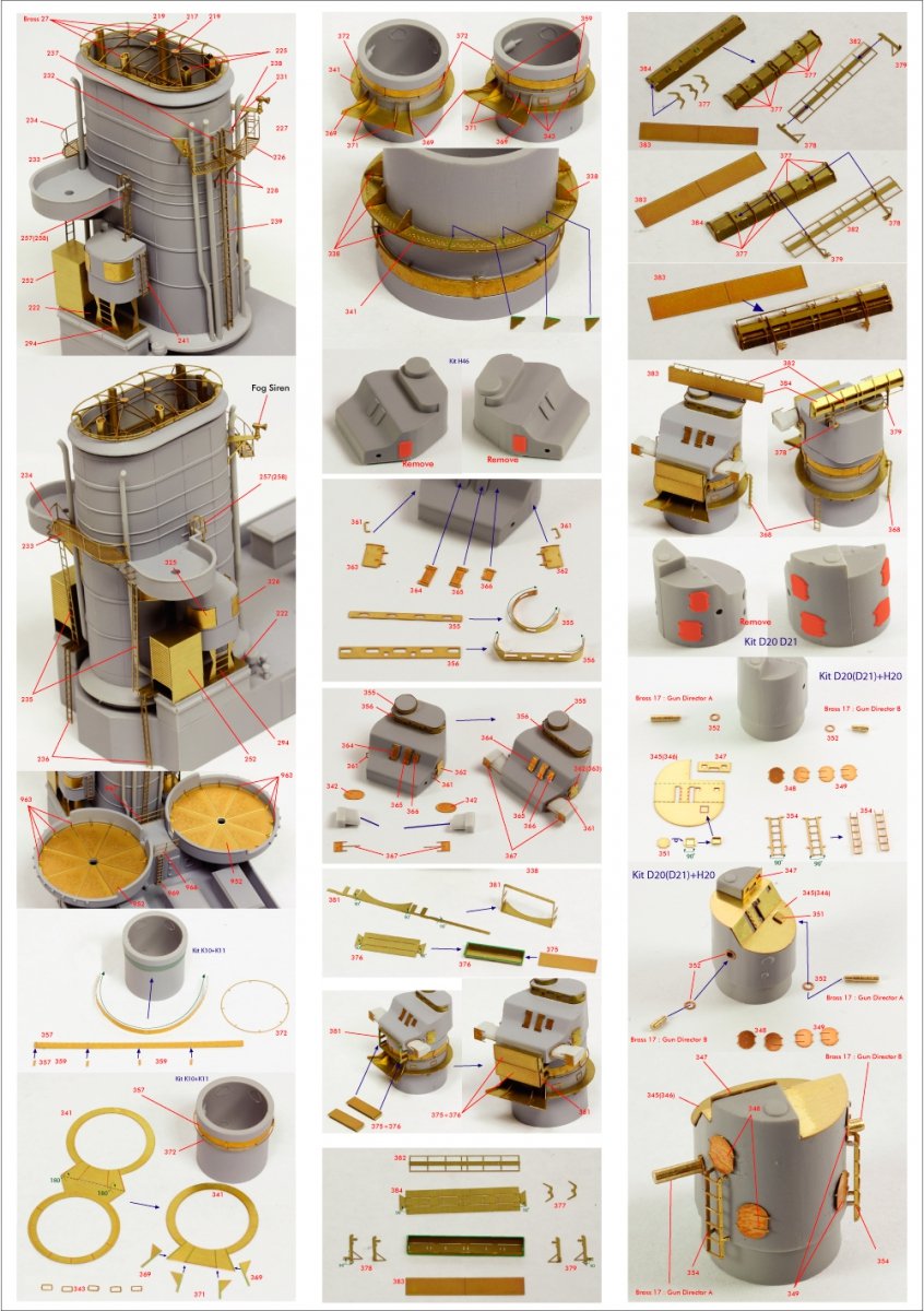Pontos 23007F1 HMS RODNEY 1942 Kit de détails au 1/200 – image 15