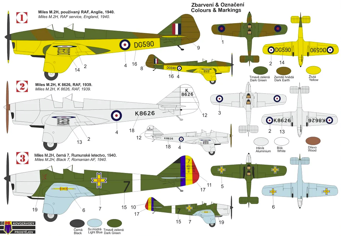 Kovozavody Prostejov KPM0284 Miles M.2H Hawk Major “In Military Service” 1/72 – image 2