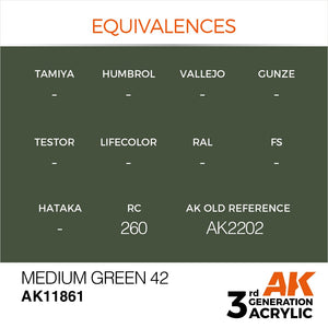 AK Interactive AK11861 VERT MOYEN 42 – AIR 17 ml – imagen 3