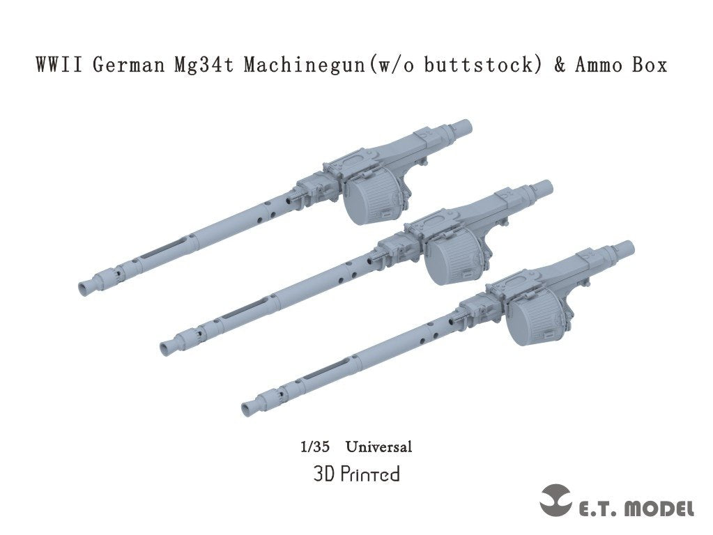 Maquette ET Model P35-216 Mitrailleuse allemande MG34T de la Seconde Guerre mondiale (sans crosse) (Impression 3D) 1/35