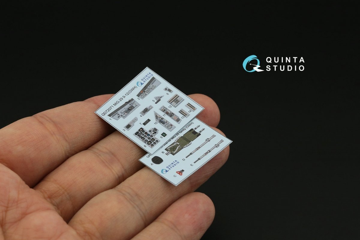 Intérieur imprimé en 3D et coloré sur papier décalcomanie Quinta Studio QD72071 MiG-29 9-12 (GWH) 1/72 – imagen 2