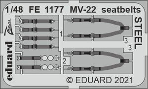 Ceintures de sécurité Eduard FE1177 MV-22 en acier Hobby Boss 1/48