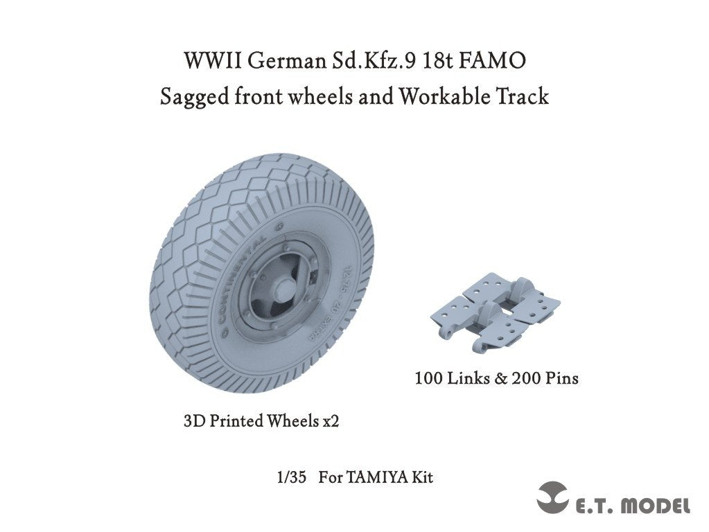ET Model P35-062 WWII German Sd.Kfz.9 18t FAMO Sagged front wheels and Workable Track 1/35