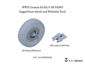 Maquette ET Model P35-062 Sd.Kfz.9 allemand de 18 tonnes (Seconde Guerre mondiale) FAMO, roues avant affaissées et chenilles fonctionnelles, échelle 1/35
