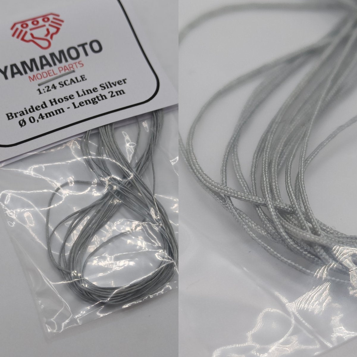 Tuyau tressé Yamamoto YMPTUN64 argenté 0,4 mm 2 m 1/24