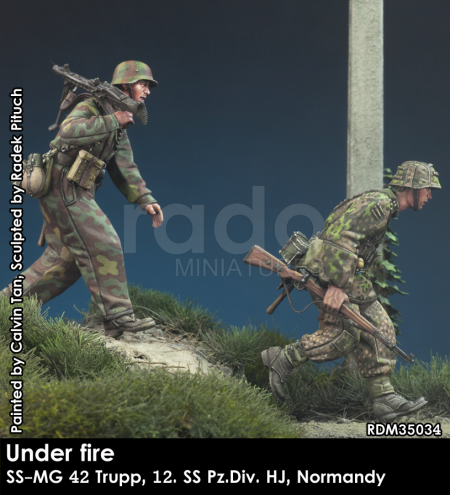 RADO Miniatures RDM35034 Sous le feu ennemi. Équipe W-SS MG 42, 12e SS-Pz.Div. HJ, Normandie 1944, échelle 1/35  – Bild 4