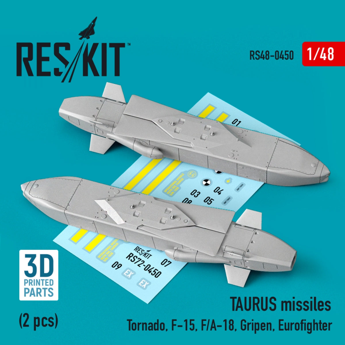 MISSILES TAURUS RESKIT RS48-0450 (2 PIÈCES) (IMPRIMÉS EN 3D) 1/48