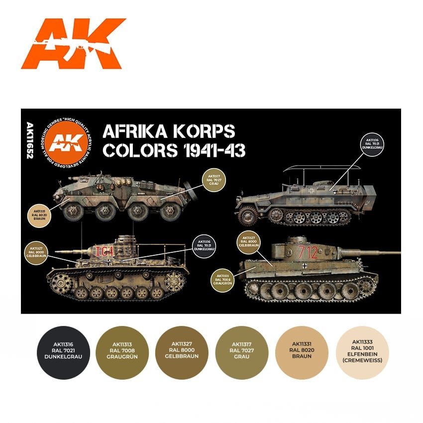 AK Interactive AK11652 3G AFRIKA KORPS COLORS 1941-1943 6x17 ml – image 2