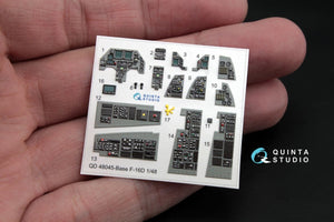 Intérieur imprimé en 3D et coloré sur papier décalcomanie pour le kit Kinetic (QD48045 F-16D (blocs 30/40/50) de Quinta Studio) à l&amp;#39;échelle 1/48 – immagine 3