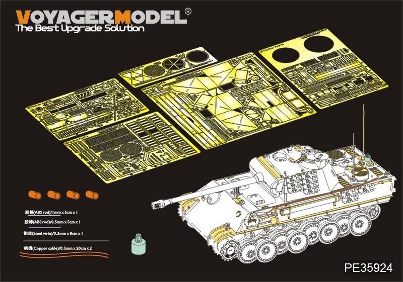 Maquette Voyager PE35924 Panther G allemand de la Seconde Guerre mondiale, version ultérieure. Modèle de base pour RMF 5016 au 1/35