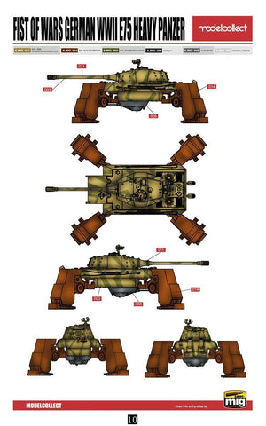 Modelcollect UA72107 Fist of War Panzer lourd allemand E75 de la Seconde Guerre mondiale (1/72) – Bild 4
