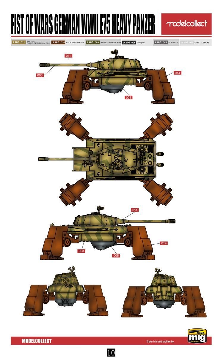 Modelcollect UA72107 Fist of War Panzer lourd allemand E75 de la Seconde Guerre mondiale (1/72) – Bild 4