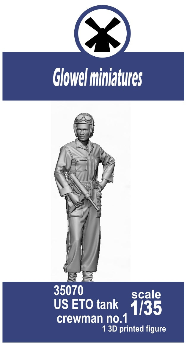 Glowel Miniatures 35070 US ETO tank crewman no.1 (1 Figure, 3D Printed) 1/35