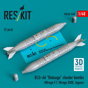 RESKIT RS48-0530 BLG-66 &amp;quot;Belouga&amp;quot; cluster bombs (2 pcs) (3D Printed) 1/48
