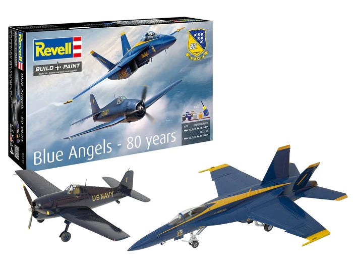 Revell 05613 Boeing F/A-18 E Super Hornet & Grumman F6F-5 Hellcat - Blue Angels 80 Years 1/72