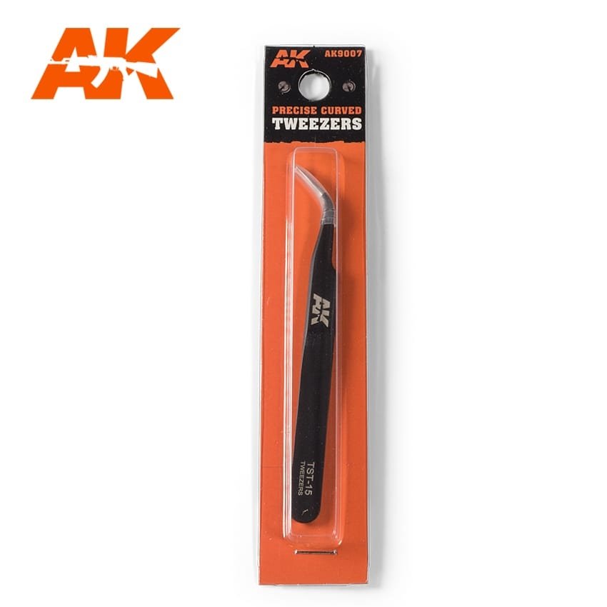 Pince à épiler courbée de précision AK Interactive AK9007