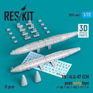 RESKIT RS72-0441 AN / ALQ-87 ECM PODS TYPE ANCIEN (2 PIÈCES) (IMPRIMÉ EN 3D) 1/72