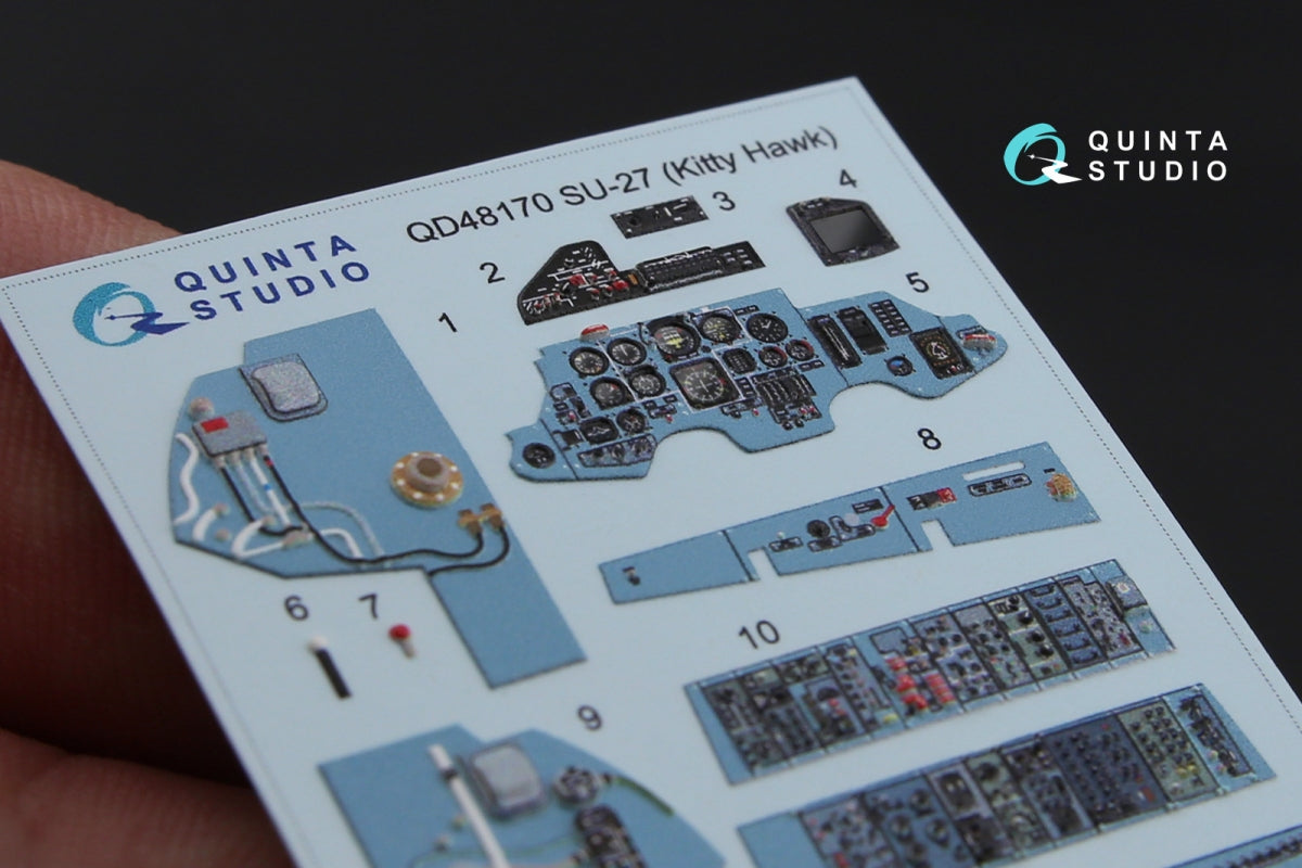 Intérieur coloré imprimé en 3D sur papier décalcomanie pour le kit KittyHawk (QD48170 Su-27) Quinta Studio, échelle 1/48  – image 5