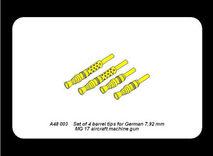 Aber A48 003 Jeu de 4 embouts de canon pour mitrailleuses d&amp;#39;avion allemandes MG 17 de 7,92 mm (1/48) – immagine 5