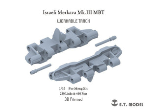 ET Model P35-055 Char de combat principal israélien Merkava Mk.III Chenilles fonctionnelles (Impression 3D) 1/35