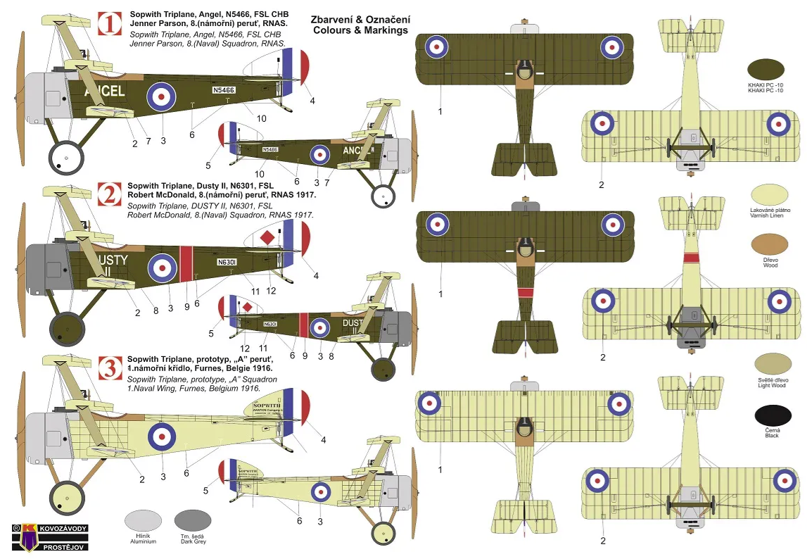 Kovozavody Prostejov KPM0338 Triplan Sopwith « RNAS » 1/72 – immagine 2