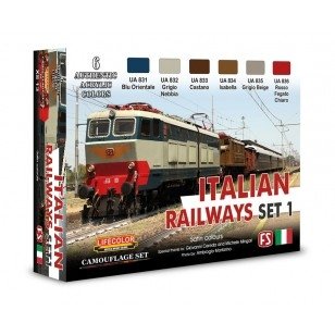 Coffret de peinture acrylique Lifecolor XS13 Chemins de fer italiens, lot de 1 (6 x 22 ml)