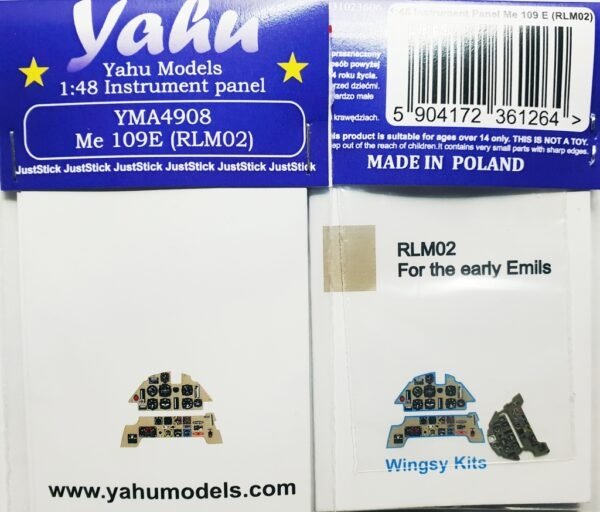 Yahu YMA4908 Me 109 E (RLM02) Kits Wingsy 1/48
