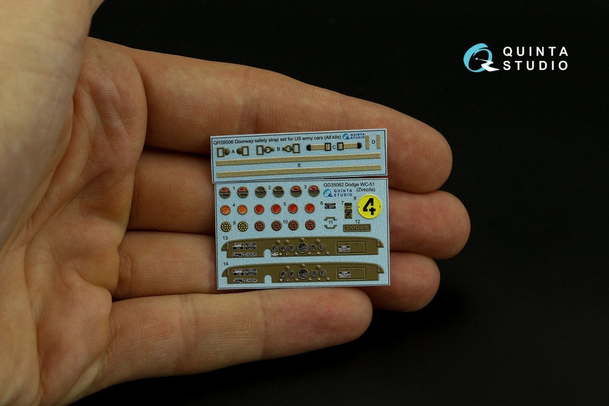 Quinta Studio QD35062 Dodge WC-51 3D-Printed &amp;amp; colored Interior on decal paper (Zvezda) 1/35 – image 7