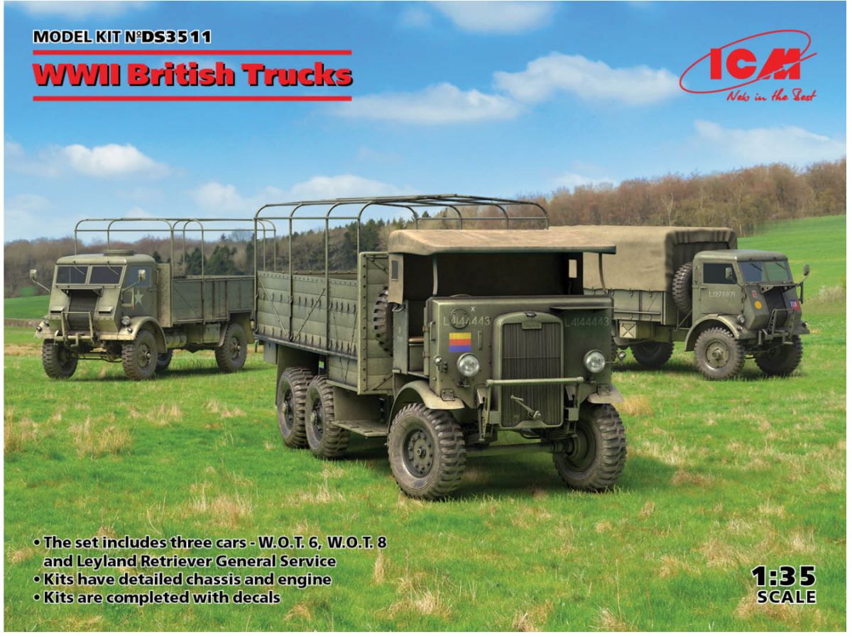 Camions britanniques de la Seconde Guerre mondiale ICM DS3511, échelle 1/35